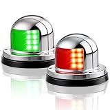 Obcursco Boat Navigation Lights, LED Red and Green Deck Mount Lights for Port, Starboard, Bow and Stern, Ideal for Marine, Skeeter, and Bass Boats