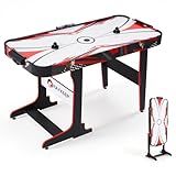 RAYKEEP 57" Foldable Air Hockey Table for Kids & Adults, Space-Saving Arcade Game Table with LED Light-Up Scoreboard, Powerful 12V Motor for Family Game Rooms