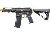 Zion Arms R15 Mod 1 Short Barrel Airsoft Rifle with Full Programmable ETU (Black & Gold)