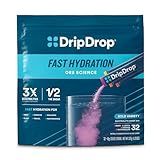 DripDrop Hydration Packets - Bold Variety Pack - Single Serve Electrolytes Powder Drink Mix - Watermelon, Berry, Lemon, Orange - Non-GMO, Gluten Free, Vegan - 32 Sticks