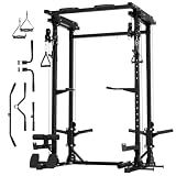 MAJOR FITNESS Drone3 Power Rack, 2500lbs Multi-Function Home Gym Squat Rack with Dual Pulley System, Pull-Up Bar & J-Hooks, Heavy-Duty Steel Frame for Maximum Stability & Strength Training