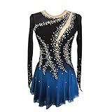 JoyCan Girls Black Sparkly Figure Skating Skirt for Ice Skating Performances