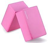 Fitvids Set of 2 High Density Yoga Blocks, 9"x6"x4" Each, Pair (Pink)