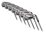 PGX Single Length Iron Set, 5-PW + AW (7 Clubs), Silver and Black