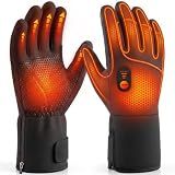 Heated Gloves for Men Women, Rechargeable Heated Ski Gloves, Waterproof Touchscreen Electric Heating Gloves for Winter Outdoor Work Skiing Cycling Hiking Hunting Camping Fishing