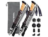 TREKOLOGY Trek-Z Cork Grip Trekking Poles – Lightweight Folding Hiking Poles, Adjustable Height, Compact Travel Design, Aircraft-Grade Aluminum Walking Sticks for Men & Women