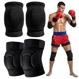 VercanMonth 1 Pairs Muay Thai Elbow Pads and Knee Pads for Muay Thai Kick Boxing Wrestling Basketball Adjustable Protector Avoid Abrasion Bruise Sprain During Training Ensure Safety for Man(Black,XL)