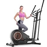 ANCHEER Elliptical Exercise Machine, Ultra-Silent Magnetic Elliptical Training Machines for Home Gym with Pulse Rate Grips, LCD Monitor, 14 Resistance Levels Max 400Lbs