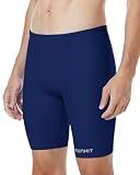 Runhit Swim Jammers for Men Competitive Swim Racing Team Swimsuit Quick Dry Athletic Swimming Shorts UPF 50+ Navy Blue M