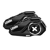 LEXIN G2P Motorcycle Helmet Bluetooth Headset, Group Intercom Communication Systems, FM Radio/ 6 Shells/Universal Pairing/Private Talk/Noise Cancellation, Fit for Snowmobile/ATV, 2 Pack