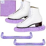 CRS Cross Ice Skate Guards, Soakers and Towel Gift Set. Essential Ice Skating Hard Guard and Soft Skate Blade Cover Accessories for Figure Skating or Hockey (Pivot Purple, Large)