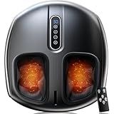 PACOVY Shiatsu Foot Massager with Heat, Deep Kneading, Vibration and Rolling Compression, 2 Heat Levels, Birthday Gifts for Women Mom Dad, Feet Massage