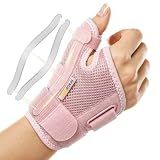 BraceUP Thumb Splint Brace Right Left Hand Women and Men, Spica Splint, CMC Thumb Brace with Thumb Support, for Arthritis, Tendonitis, Carpal Tunnel Pain Relief and Thumb Sprain (Pink)