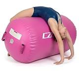 CZGBRO Air Roller Gymnastics Barrel Inflatable Tumbling Roller Air Mat Octagon Mat with Electric Pump for Backhandspring Training Cheerleading Home Use(Pink, 3.3ftx23.6inch)