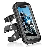 Bike Phone Holder Waterproof Motorcycle Phone Mount Holder Handlebar 360°Rotate Touch Screen Bicycle Cell Phone Holder, Anti-Shake Scooter Stroller Ebike Golf Cart Phone Clip for 5.5-7" Smartphone