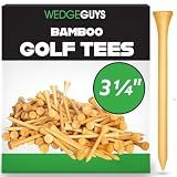 Wedge Guys Bamboo Golf Tees 3-1/4" | 100,250 or 1000 pcs. | Extra Durable & Stronger Than Wood Tees | Biodegradable & Less Friction | PGA Professional Approved, Golf Tees Bulk Bag