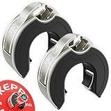 KeppiFitness Barbell Clamps, 2-Inch Aluminum Barbell Clips with Magnetic Storage, Fast Locking & Removal - OPENCOLLAR (Silver,Black)