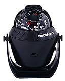 Boat Compass Dash Mount Flush - Boating Compass Dashboard Suction - Navigation Marine Compass Boats Surface Mount - Illuminated Dashboard Compass Ship - Electronic Sea Compass Suction Cup (Black)
