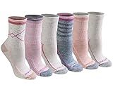 Dickies Women's Dri-Tech Advanced Moisture Wicking Mid-Crew Socks, Available in M-L (6,12 Pairs), Blush Assorted (6 Pairs), Large
