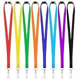 Prudiut 80 Pcs Breakaway Lanyard for Id Badges Swivel Hook Lanyard 8 Colors