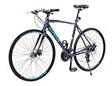 MEGHNA Road Bike 700C Wheels 3 x 8/24 Speed Dual Disc Brake Road Bike Flat Handlebar Hybrid Bike Commuter Bike for Women Men Junior Senior