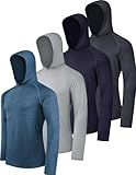OYGSieg Men's Dry Fit Long Sleeve Active Moisture Wicking Hoodie Pullover Sweatshirt SetB L
