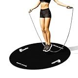 Cheete Jump Rope Mat Large Rubber Exercise Mat Rope Skipping Workout Mats for Home Gym Flooring Non-Slip Oval Design for Floor & Rope Protection VR mat