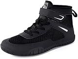 Sisttke Kids Wrestling Shoes Boys Girls Youth Boxing Shoes,Black,5 Y