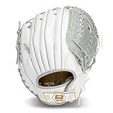 Franklin Sports Fastpitch Softball Glove - Field Master Fastpitch + Softball Mitt - Womens + Girls Righty Glove - Adult + Youth Softball Gloves - White + Grey, Right Hand Throw, 12" - Trapeze Web