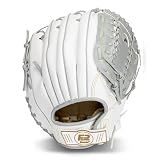 Franklin Sports Fastpitch Softball Glove - Field Master Fastpitch + Softball Mitt - Womens + Girls Righty Glove - Adult + Youth Gloves - Right Hand Throw - 12.0" - White + Grey
