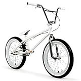 Elite BMX Bicycle 18", 20" & 26" BMX Bike - Freestyle BMX Bike All Models Come with 3 Piece BMX Crankset (20", White)