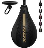 RDX Speed Bag Boxing Ball, Maya Hide Leather Dodge Striking Target with Additional Bladder, MMA Muay Thai Punching Workout Kicking Martial Arts Training Home Gym Exercise Speedball