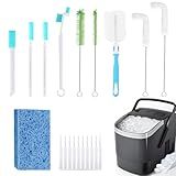 XANGNIER Ice Machine Cleaner Brush Kits,Countertop Ice Maker Cleaning Tools Accessories-1Pcs Cleaning Sponge and 19 Pcs Small Crevice Cleaning Brush for Tight Spaces