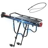 KEMIMOTO Rear Bike Rack for Bicycle - 220 lbs Capacity Aluminium Alloy with Bungee Cord Bike Rack for Back of Bike Cargo Rack Carrier Quick Release Universal for 22-28 Inch Bicycles