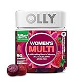 OLLY Women's Multivitamin Gummy, Vitamins A, D, C, E, Biotin, Folic Acid, Adult Chewable Vitamin, Berry Flavor, 45 Day Supply - 90 Count
