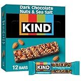KIND Nut Bars, Dark Chocolate Nuts and Sea Salt, Healthy Snacks, Gluten Free, Low Sugar, 6g Protein, 12 Count