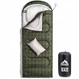 MEREZA 0 Degree Winter Sleeping Bag for Adults Kids with Pillow, Cold Weather Sleeping Bag for 4 Season Camping Hiking Backpacking Sleeping Bags for Big and Tall
