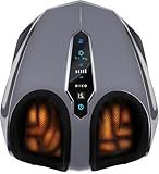 MIKO Foot Massager Machine with Deep-Kneading, Compression, Shiatsu, and Heat for Plantar Fasciitis, Neuropathy - Fits up to Men Size 12