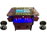 TOP US VIDEO ARCADES Full Size Commercial Grade Cocktail Arcade Machine 4600 Games 22” Screen Tempered Glass 2 Stools Included 5 Year Warranty Dark Wood