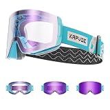 KAPVOE Photochromic Ski Goggles Snowboard OTG Snow Glasses Magnetic Lens Men Women UV400 Protection Anti fog skating 04
