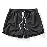 AIMPACT Mens Mesh Running Shorts 3 Inch Quick Dry Gym Athletic Workout Shorts for Men with Pockets(Black M)