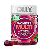 OLLY Women's Daily Multivitamin Gummy, Vitamins A, D, C, E, Biotin, Folic Acid, Adult Chewable Vitamin, Berry Flavor, 65 Day Supply - 130 Count