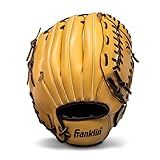 Franklin Sports Field Master Baseball + Softball Glove - Adult + Youth Glove - 12.0 Inch - Right Hand Throw - Men's + Women's - Camel Brown