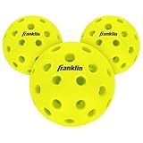 Franklin Sports Silent Serve Pickleballs - Quiet Pickleballs - Noise Reducing - Noise Reduction - Quiet Play - 3 Pack