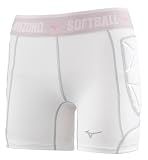 Mizuno Womens Runbird Shield Padded Slider, Softball Sliding Shorts White