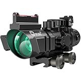 CVLIFE 4x32 Tactical Rifle Scope Red & Green &Blue Illuminated Reticle Scope with Fiber Optic Sight