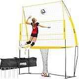Volleyball Training Equipment, Adjustable Height Volleyball Net for Backyard Training - Portable Outdoor Volleyball Set with Durable Net & Tool-Free Setup for Serving, Hitting, and Spiking Practice