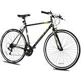 WEIZE 700C Hybrid Bike for Adults, 14 Speed Road Bike, City Commuter Bicycle with Caliper Brakes, High-Carbon Steel Racing Adult Bike, Urban Adult Bicycle for Men and Women, Black