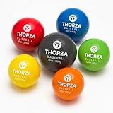 Thorza Weighted Training Balls (6-Pack) – Plyometric Throwing Set for Pitching Velocity & Arm Strength | Color-Coded Overload & Underload for Baseball Training