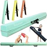 PreGymnastic 6FT/8FT/9.5FT Folding Balance Beam for Kids Ages 3-12, Foldable Gymnastics Floor Beam-Extra Firm Suede Cover with Carrying Bag for Home-Gym Equipment for Toddler Teenager